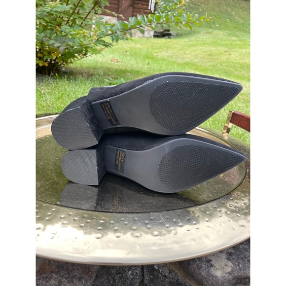 Lulus Black Sock Booties Pointed Toe Block Heel Ankle Boots Shoes 8.5 - Picture 8 of 9